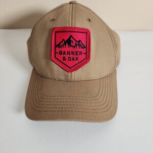 Banner & Oak Sierra Cap Tan Adjustable Snapback Hat Patch Outdoors USA Mountain